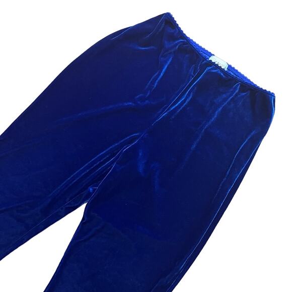 VTG GANTOS High Rise Straight Leg Pull On Velvet Pants in Royal Blue SZ 12 - Picture 3 of 11